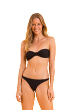 Load image into Gallery viewer, Model Front: Rio De Sol Top Top Bora-Black Bandeau-Joy