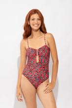 Load image into Gallery viewer, Model Front: Rio De Sol One-Piece Coral-Feline Sara-Op