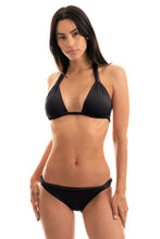 Load image into Gallery viewer, Model Front: Rio De Sol Bottom Calcinha Ambra Mel Preto
