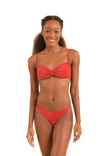 Load image into Gallery viewer, Model Front: Rio De Sol Top Top Malibu-Chili Bandeau-Duo