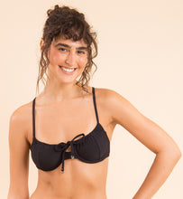Load image into Gallery viewer, Image 08: Rio De Sol Top Top Dots-Black Balconet-Tie
