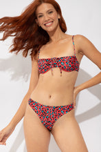 Load image into Gallery viewer, Image 06: Rio De Sol Top Top Coral-Feline Balconet-Tie
