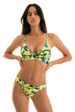 Load image into Gallery viewer, Model Front: Rio De Sol Set Lemon Flower Tri Cos
