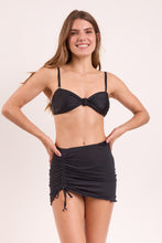 Load image into Gallery viewer, Black Mini Skirt Ruched
