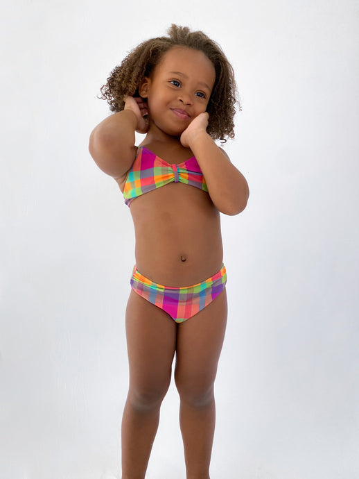 Model Front: Rio De Sol Girl's Two-Piece Tulip-Garden Kids