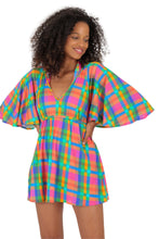 Load image into Gallery viewer, Model Front: Rio De Sol Beach Dresses Tulip-Garden Mini Dress
